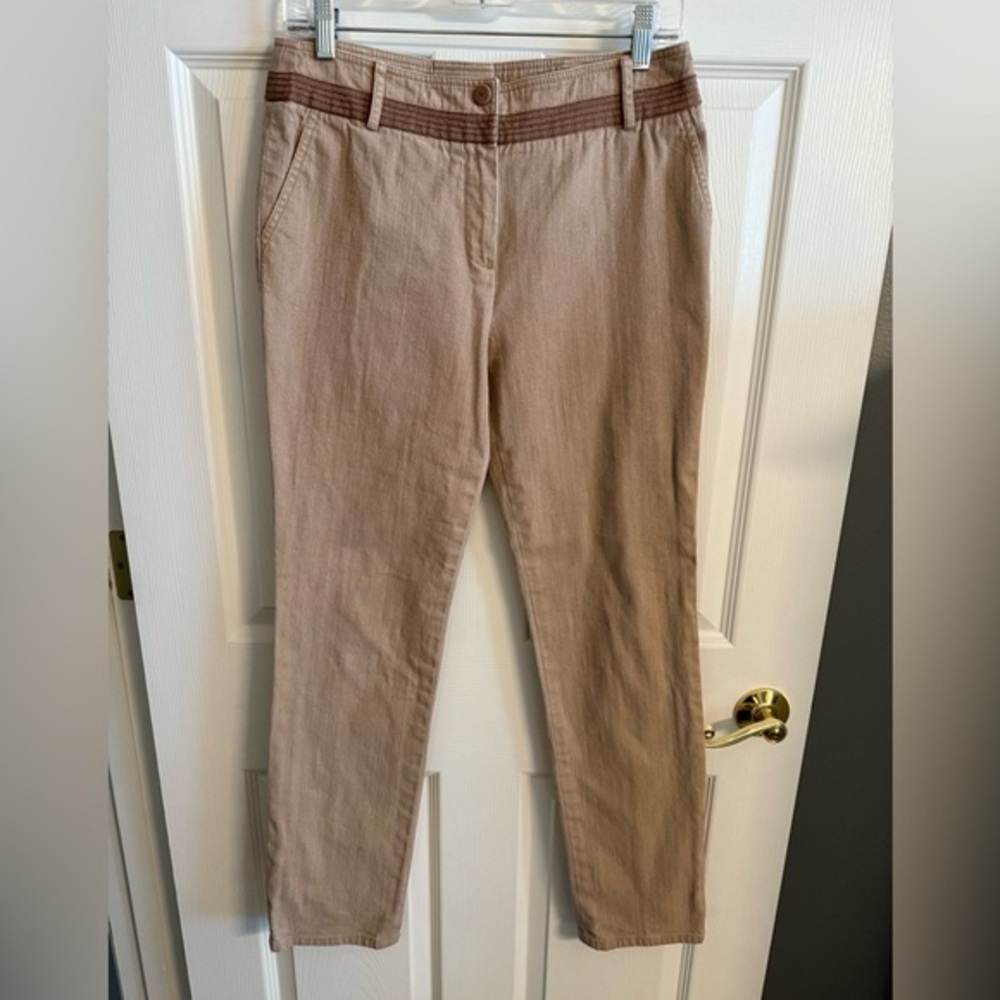 Vintage Carlisle Beige Trousers with Button Detail
